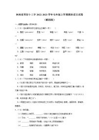 河南省开封市第十三中学2022-2023学年七年级上学期期末考试语文试卷(含答案)
