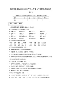 湖南省新邵县2022-2023学年七年级上学期期末质量检测语文试卷(含答案)