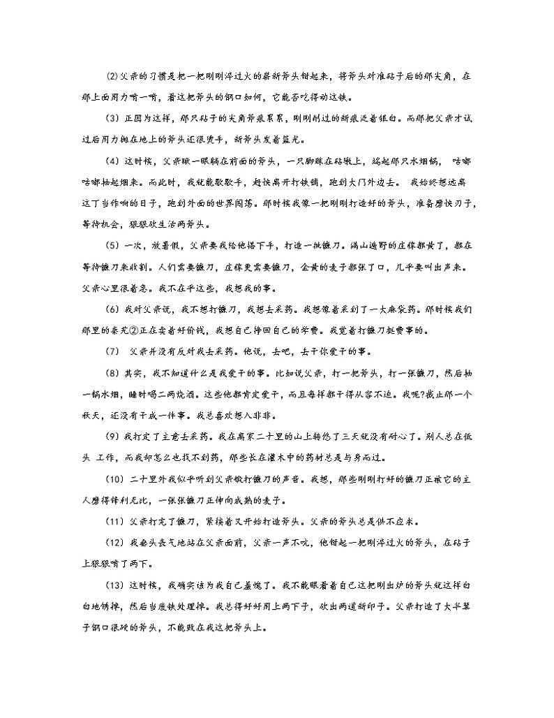 2022-2023学年广东省深圳市九年级下册期中语文专项提升模拟题（AB卷）含解析第3页