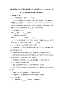 甘肃省武威市凉州区双城镇南安九年制学校2022-2023学年九年级上学期期末语文试卷(含答案)