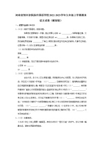 河南省郑州枫杨外国语学校2022-2023学年九年级上学期期末语文试卷(含答案)