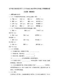 辽宁省大连市第三十中学2022-2023学年九年级上学期期末考试语文试题(含答案)