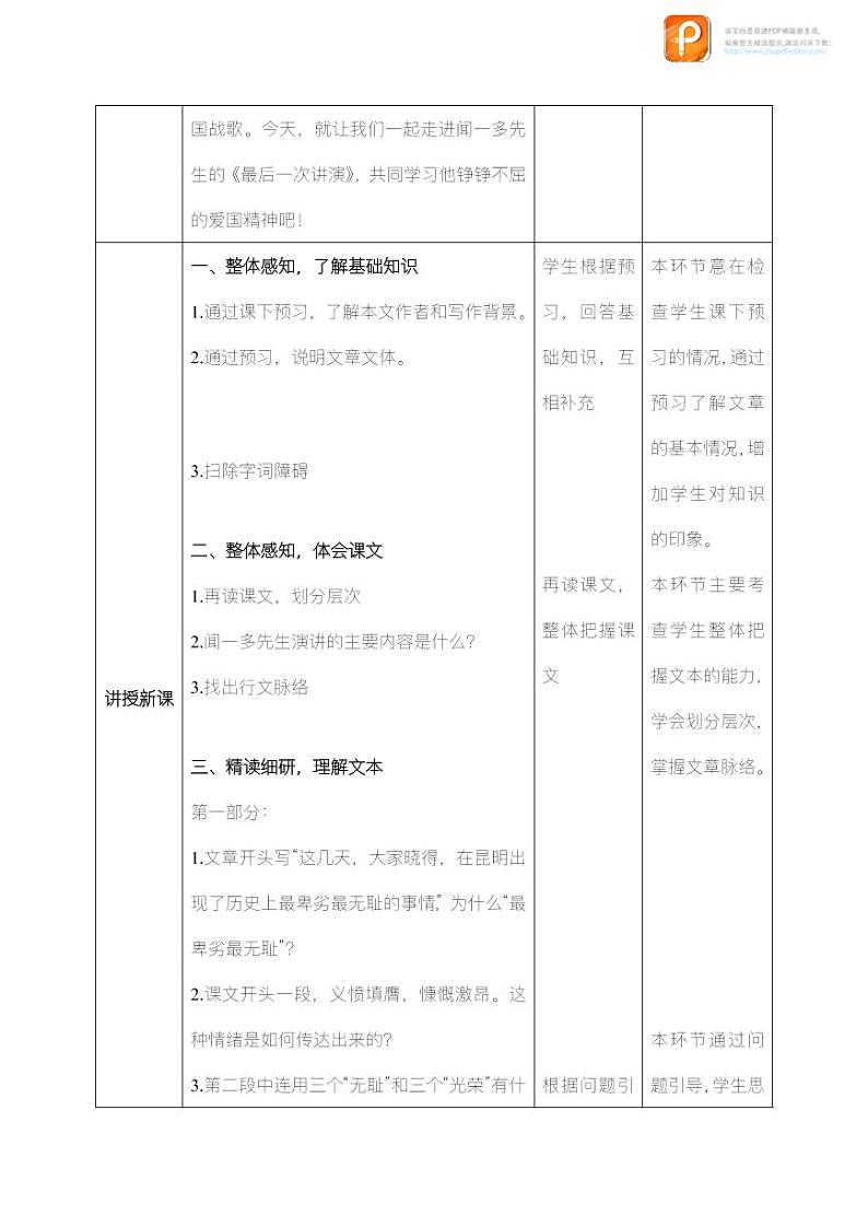 13  最后一次讲演（第一课时）（教案+课件+练习）-2022-2023学年八年级语文下册同步精品课件+教案+练习02
