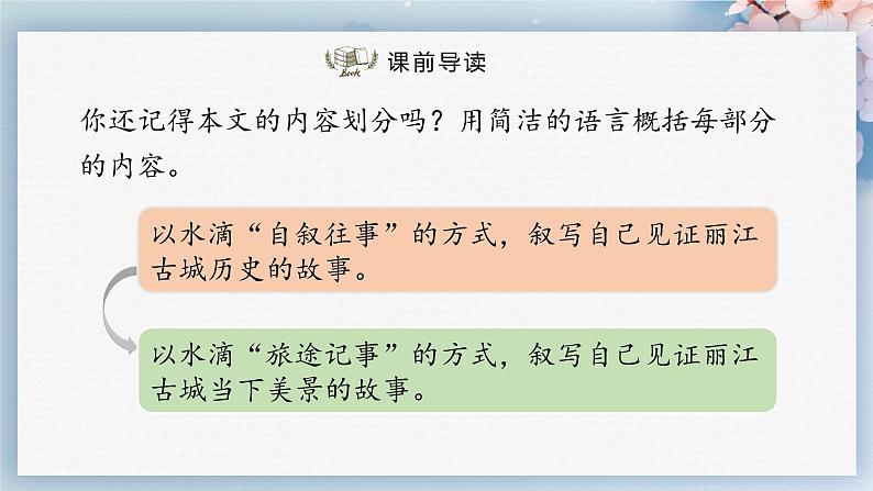 20  一滴水经过丽江（第二课时）（课件）-2022-2023学年八年级语文下册同步精品课件+教案+练习第2页