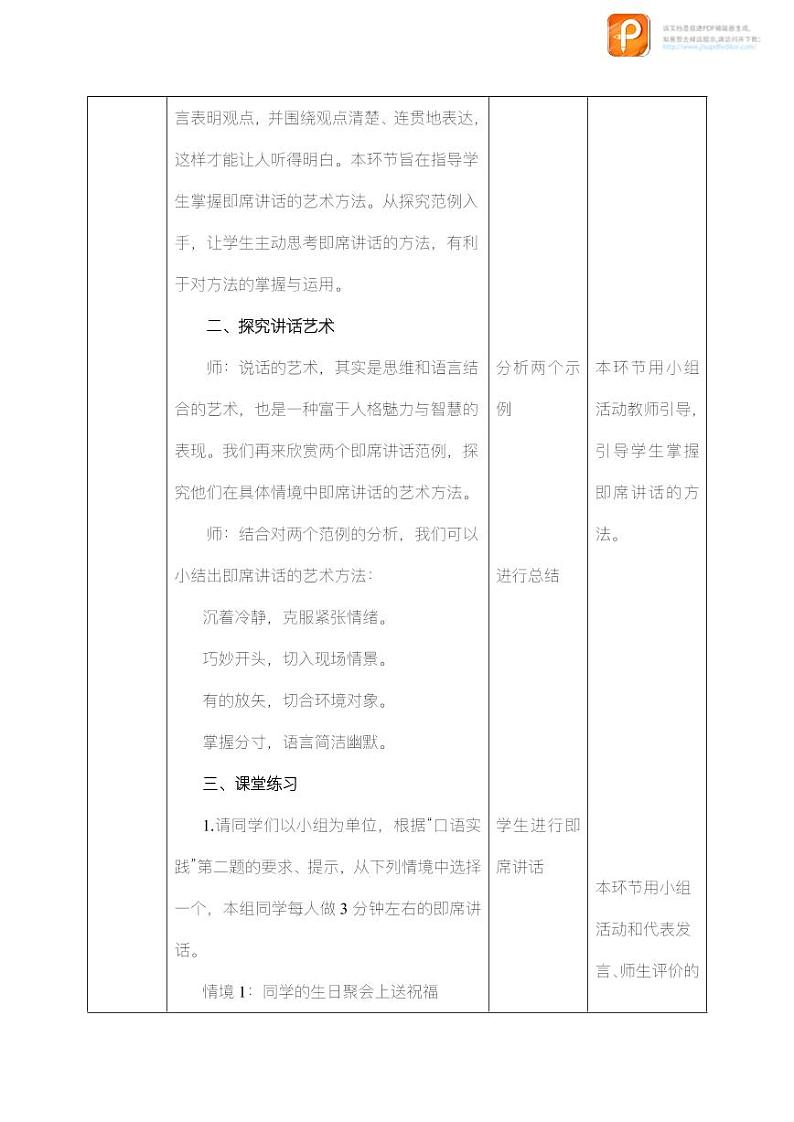 口语交际：即席讲话（教案+课件+练习）-2022-2023学年八年级语文下册同步精品课件+教案+练习03