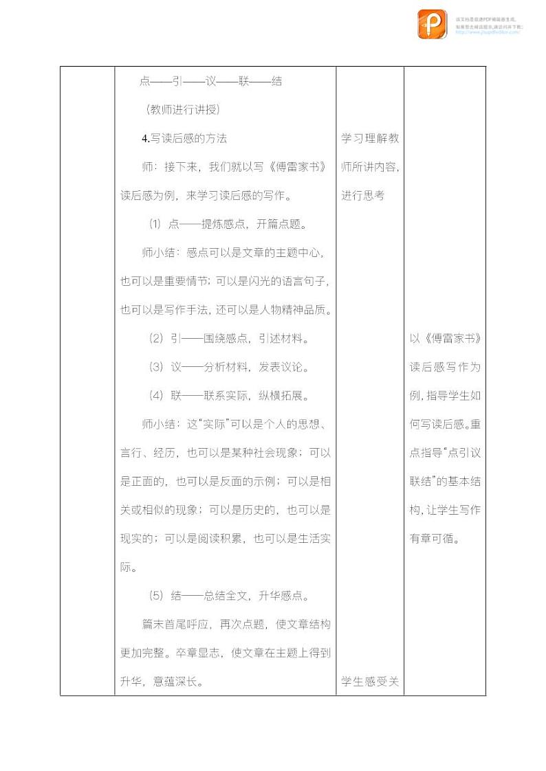 写作：学写读后感（教案）-2022-2023学年八年级语文下册同步精品课件+教案+练习第3页