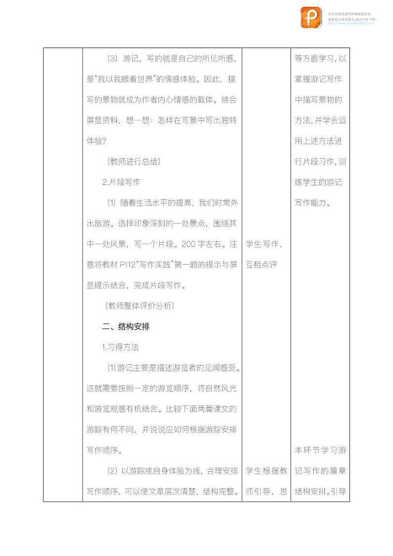 写作：学写游记（教案+课件+练习）-2022-2023学年八年级语文下册同步精品课件+教案+练习03