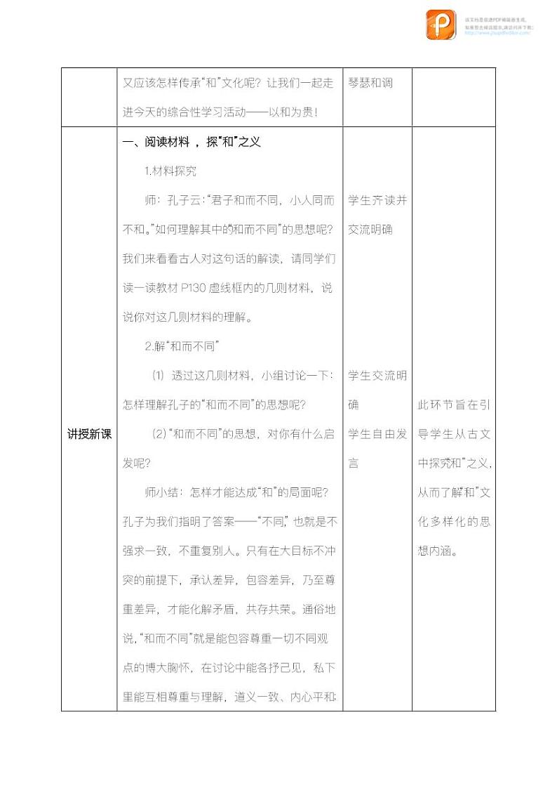 综合性学习：以和为贵（教案+课件+练习）-2022-2023学年八年级语文下册同步精品课件+教案+练习02
