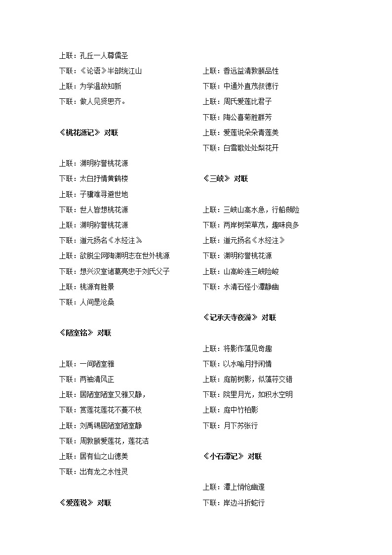专题12  对联（读记清单）-决胜2023年中考语文一轮地毯式复习（部编版）第2页