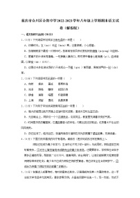 重庆市合川区合阳中学2022-2023学年八年级上学期期末考试语文试卷(含答案)