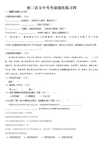 江苏省无锡市2022年中考语文考前强化练习试卷4