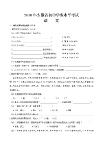 2018年安徽省中考语文试题【含答案】