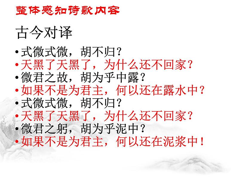 部编版八年级语文下册--第三单元课外古诗词诵读-式微（课件2）06