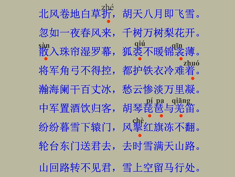 部编版九年级语文下册--24.诗词曲五首-白雪歌送武判官归京（课件2）第6页