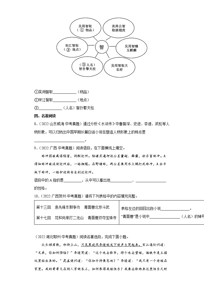 【备考2023】中考语文一轮复习《名著阅读》通关练习卷——10.水浒传（含解析）第3页