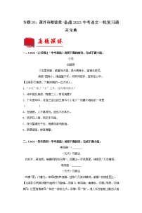 【备考2023】 部编版中考语文一轮复习专题精练  专题25：九年级下册诗歌鉴赏