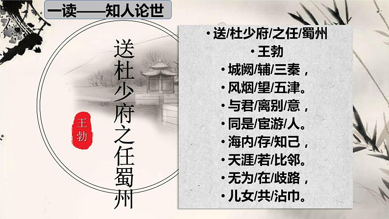 部编版八年级语文下册--第三单元课外古诗词诵读-送杜少府之任蜀州（课件1）06