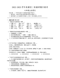 广东省韶关市翁源县2022-2023学年七年级上学期语文三校教研期末测试(含答案)