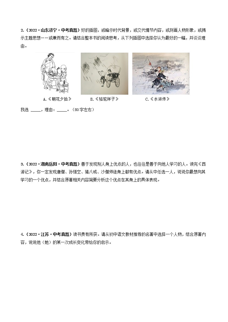 重点05 名著阅读：简答、阅读题-2023年中考语文【热点·重点·难点】专练（全国通用02