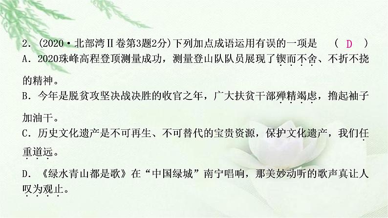 中考语文复习识记（积累）专题二词语理解与运用教学课件第5页