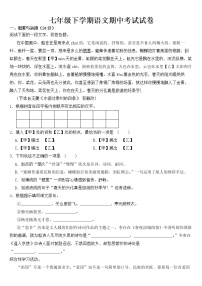 江苏省泰州市2023年七年级下学期语文期中试卷【含答案】