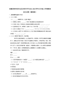 安徽省蚌埠市怀远县刘圩初级中学2022-2023学年九年级上学期期末考试语文试卷（含答案）