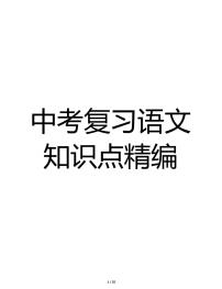 中考复习语文知识点精编（超详细）