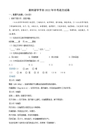 2022年贵州省毕节市中考语文真题（教师版）