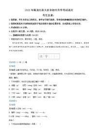 2022年黑龙江省大庆市中考语文真题（教师版）
