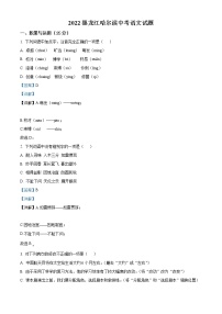 2022年黑龙江省哈尔滨市中考语文试题（教师版）
