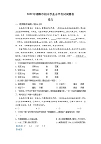 2022年湖南省邵阳市中考语文真题（教师版）