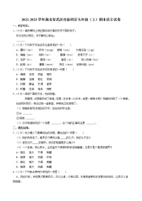 湖北省武汉市新洲区2022—2023学年七年级上学期期末考试语文试卷