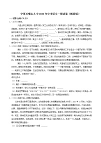 2022年宁夏石嘴山市第九中学中考一模语文试卷