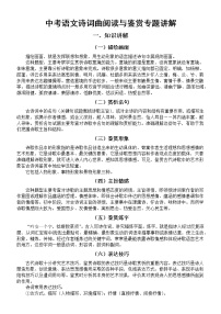 初中语文2023中考复习诗词曲阅读与鉴赏专题讲解（知识讲解+答题指导）