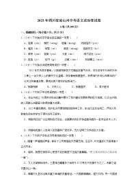 2023年四川省凉山彝族自治州中考适应性考试语文试题(含答案)