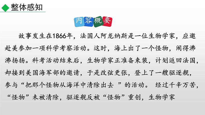 部编版七年级语文下册--名著导读 《海底两万里》  快速阅读（精品课件）第4页