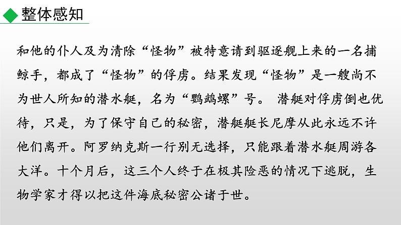 部编版七年级语文下册--名著导读 《海底两万里》  快速阅读（精品课件）第5页