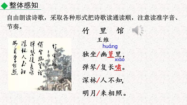 第三单元 课外古诗词诵读（竹里馆 春夜洛城闻笛 逢入京使 晚春）教学课件 部编七年级下册语文第6页