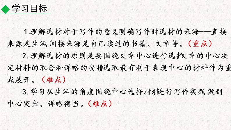 第四单元写作 怎样选材（教学课件）部编七年级下册语文第3页