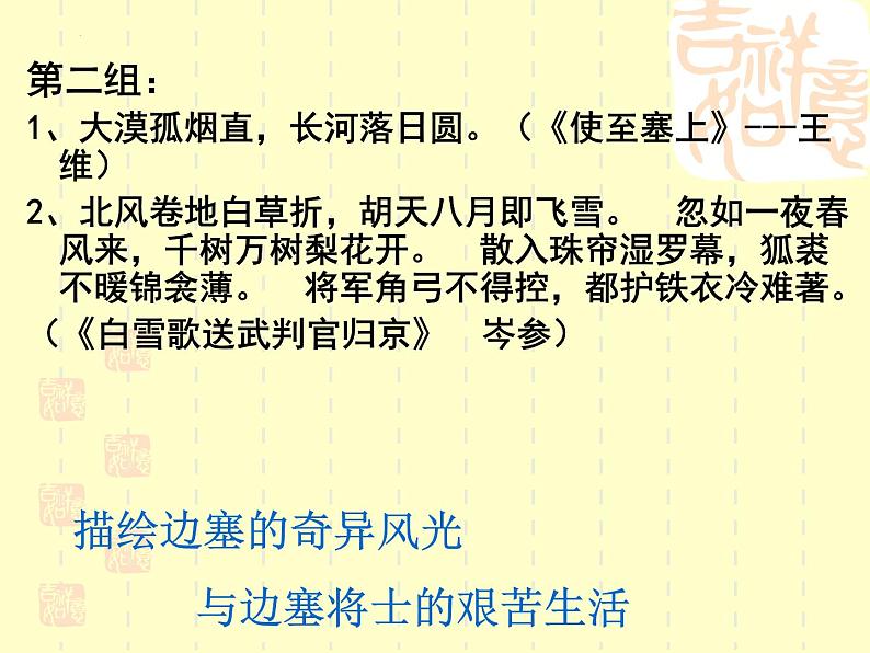 2023年中考语文二轮专题复习《边塞诗》课件06