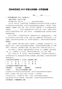 四川省巴中市巴州区2022-2023学年九年级下学期第一次学情问卷语文试题（含答案）