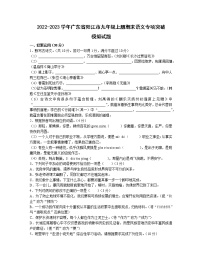 2022-2023学年广东省阳江市九年级上册期末语文专项突破模拟试题（含解析）