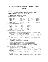 2022-2023学年内蒙古通辽市九年级上册期中语文专项提升模拟试题（含解析）
