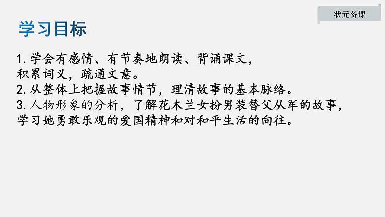 【优质课件】初中语文七年级下册8木兰诗 课件第3页