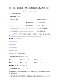 2022-2023学年度第一学期七年级上册语文期末综合练习（含答案）