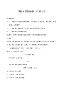 初中语文写作 抓住细节教案及反思