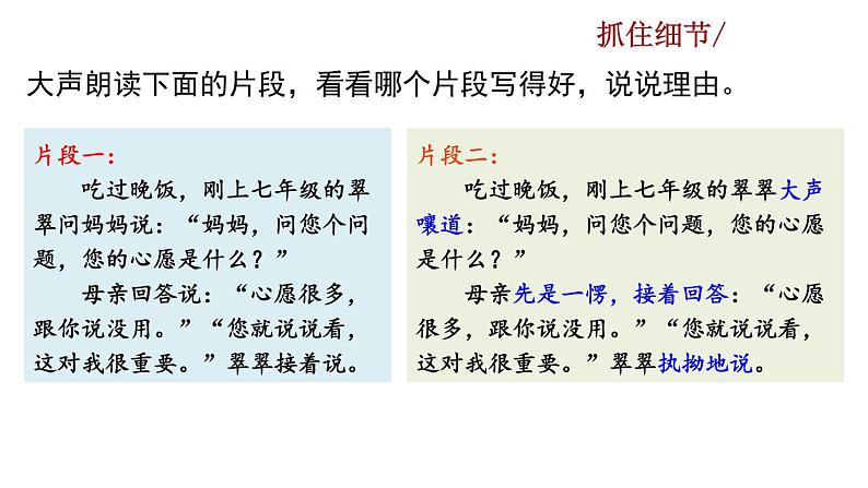 部编版七年级语文下册--写作 抓住细节（精品课件）第1页