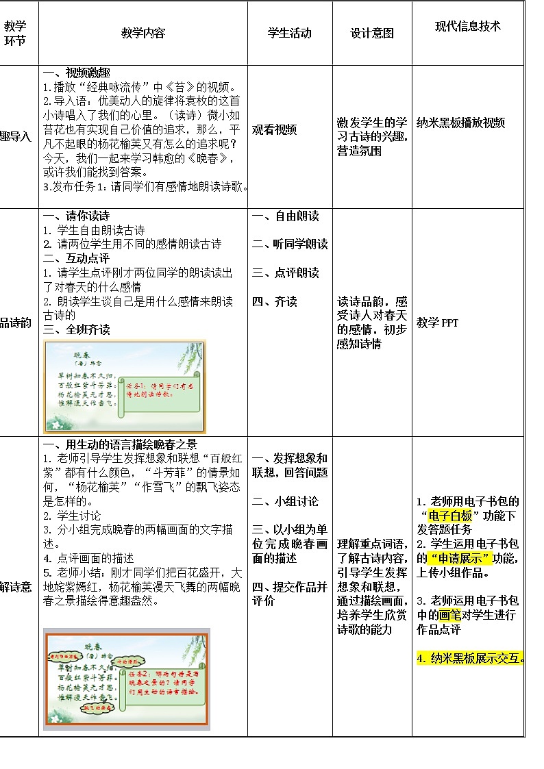 人教版（部编版）初中语文七年级下册 晚春   教案03
