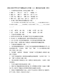 2022-2023学年辽宁省鞍山市七年级（上）期末语文试卷（DS）(含答案解析)