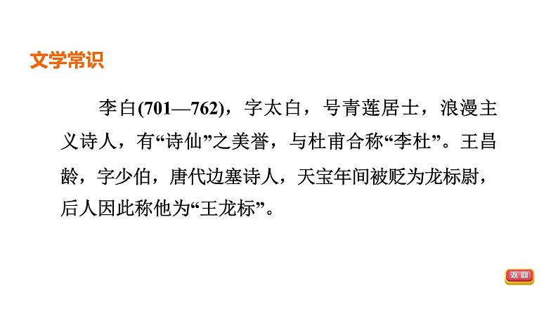 中考语文复习--部编版七年级语文上册古诗词复习-- 闻王昌龄左迁龙标遥有此寄+天净沙·秋思课件PPT第3页